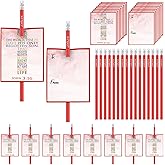ReliThick 24 Set Christian Valentines Cards with Pencils for Kids John 3:16 Valentine Religious Card Exchange Bulk Gifts for Valentines Party Favor Sunday School Classroom Prizes