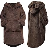 acdiac Unisex Bunny or Bear Blanket Hoodies Sweater Furry fluffy Sweatshirt Oversized Warm Fleece sherpa Blanket Hoodie