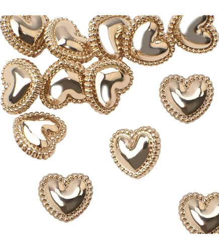 10 Cucito Pulsante Artigianato Pulsante Cuore Bottone Metallo Rotondo