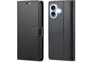 FLIPALM Compatible with iPhone 16 Plus 6.7" Wallet Case with RFID Blocking Credit Card Holder, PU Leather Folio Flip Kickstand Protective Shockproof Cover Women Men for Apple 16 Plus Phone Case (Black)