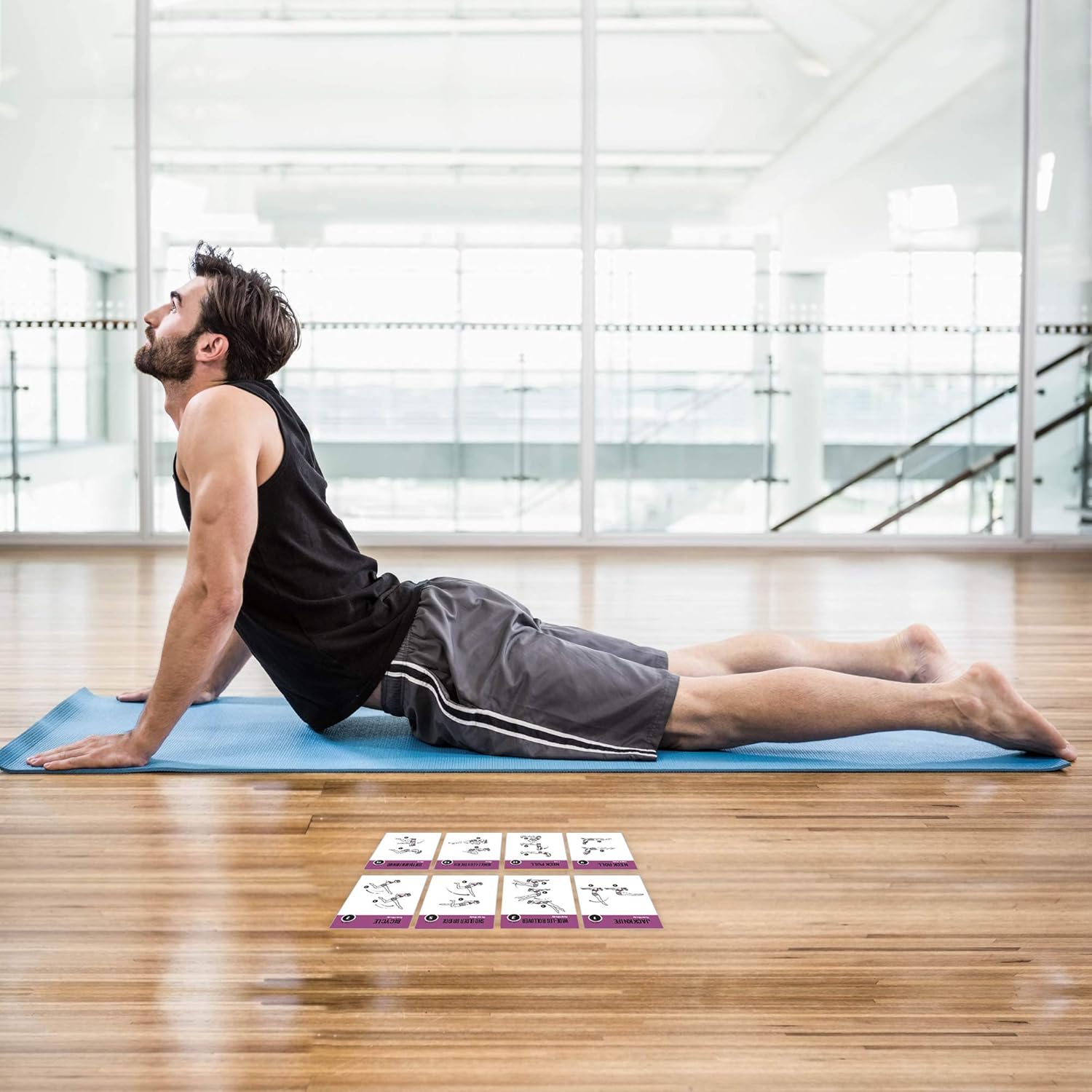 Pilates Exercise Cards, Set of 62 for Women and Men - for Home, Gym or Studio : 50 Mat Exercises, 12 Stretches, 6 Total Workout Routines for Beginner to Advanced : X Large, Waterproof & Durable : Sports & Outdoors