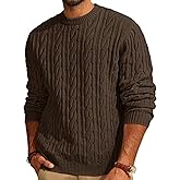 PJ PAUL JONES Mens Sweater Crewneck Cable Knit Pullover Sweater Casual Twist Textured Sweaters