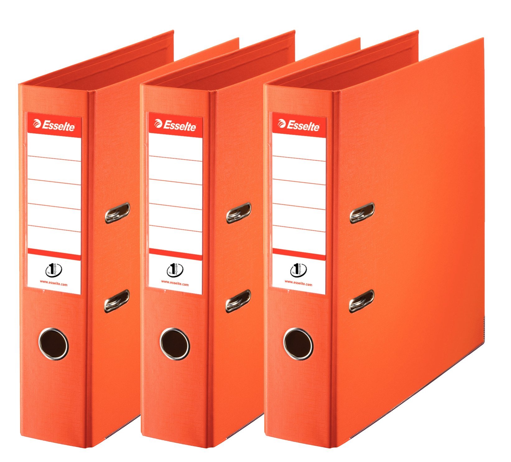 Esselte N°1 Set of 3 Power Lever Arch Files Back 75 mm Orange