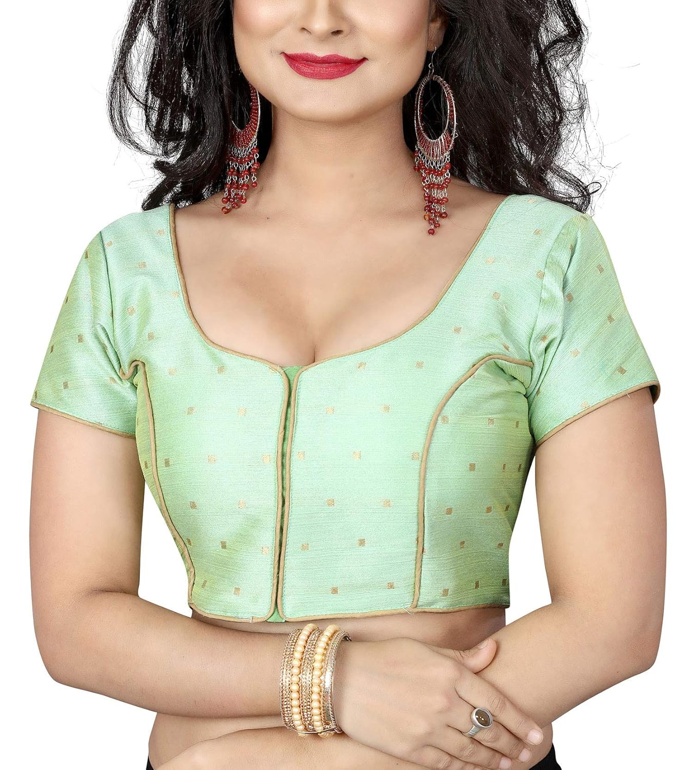 gopalvilla new green color designer blouse(sfb004,pack of 1)