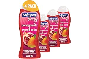 Softsoap Body Wash, Pomegranate & Mango Spritz Body Wash, 20 Fl Oz (Pack of 4)