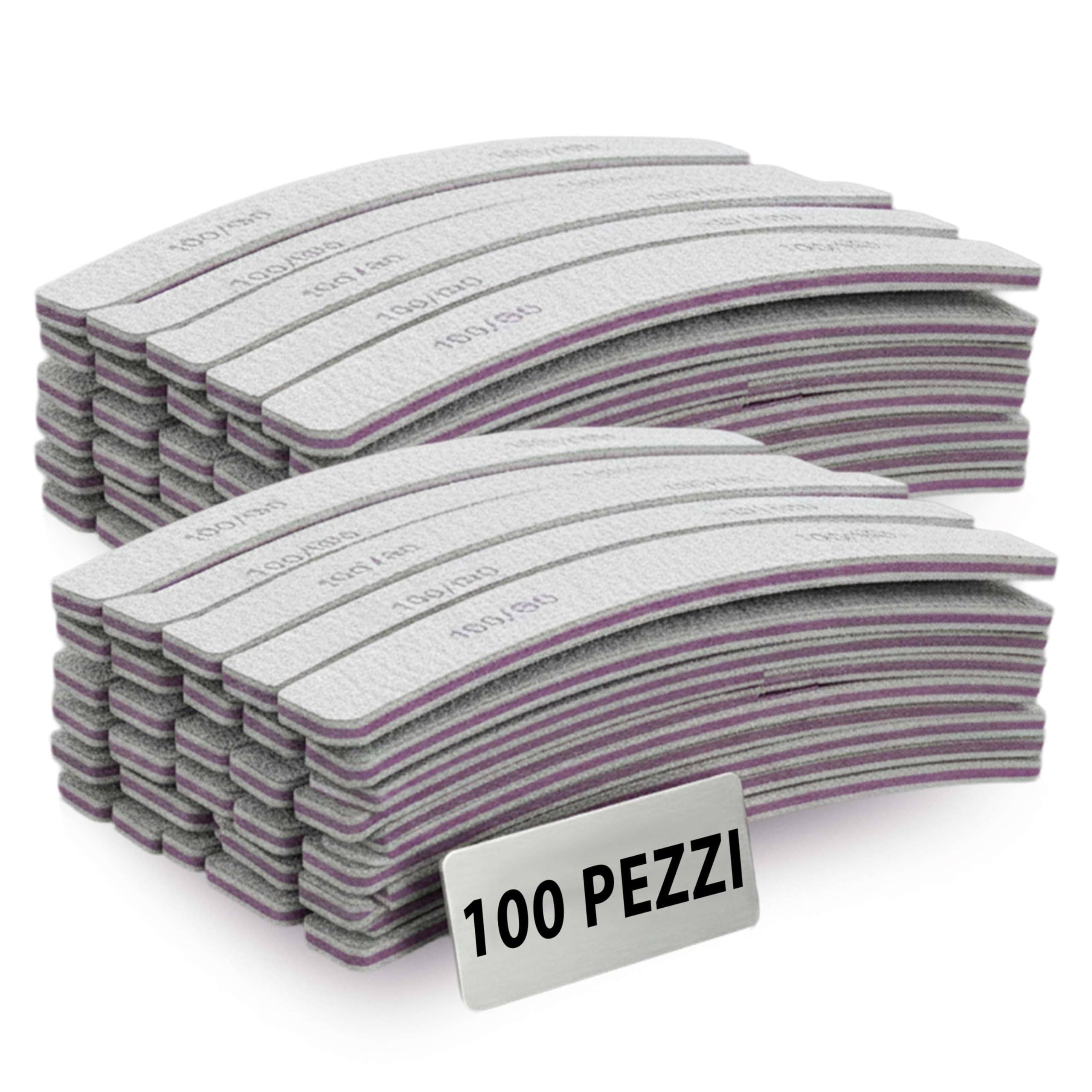 TEMPO DI SALDI 100 Half Moon Files Bilateral Grain 100/180 For Nail Art Reconstruction