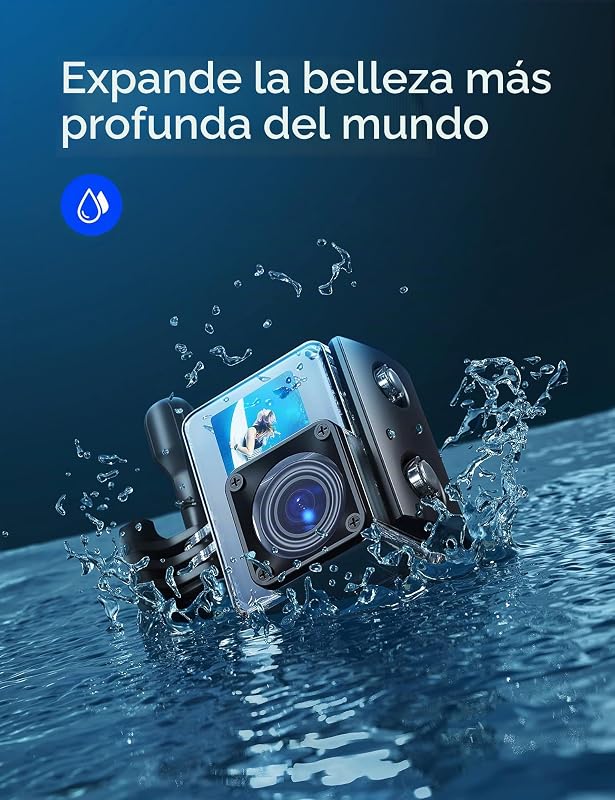 Câmera esportiva wolfang ga200 câmera de vídeo wifi de tela dupla 4k 24mp, câmera subaquática de 40m, grande angular de 170 °, controle remoto eis aprimorado, 2 baterias, carregador, vários acessórios