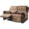 LUFEIJIASHI Waterproof Recliner Sofa Covers Non-Slip Recliner Couch Covers for 2 seat, Split Washable Jacquard Reclining Couch Covers Furniture Protecto (Brown, 2 Seater)