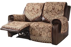 LUFEIJIASHI Waterproof Recliner Sofa Covers Non-Slip Recliner Couch Covers for 2 seat, Split Washable Jacquard Reclining Couch Covers Furniture Protecto (Brown, 2 Seater)