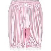 Satini Frilly Lace Sissy Ruffled Victorian Lolita Bloomer Shorts Silky Satin Pumpkin Pantaloon Pettipants