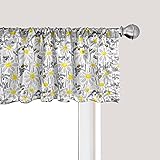 Ambesonne Grey Window Valance, Daisy Flowers Bees