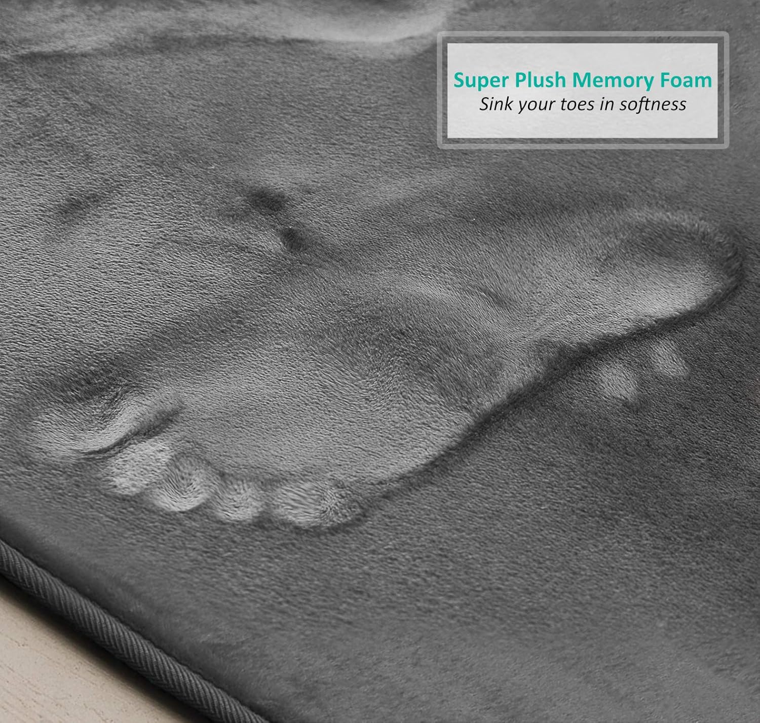 Clara Clark Memory Foam Bath Mat Ultra Soft Non Slip and Absorbent Bathroom Rug, Set of 3 - Small/Large/Contour, Gray, 3 Count: Home & Kitchen