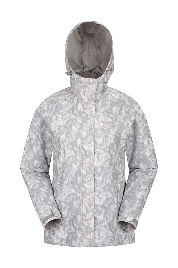 Mountain Warehouse Torrent Bedruckte Damenjacke - leichte, lässige, wasserdichte Damen-Regenjacke, verstellbare Kapuze, leich