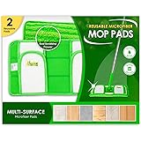 Reusable Pads Compatible with Swiffer Sweeper Mops - Washable Microfiber Mop Pad Refills by Turbo - 12 Inch Floor Cleaning Mo
