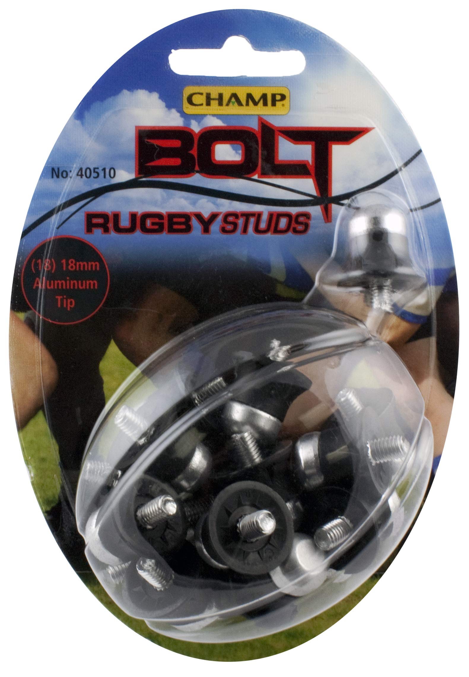Champ Bolt Aluminium Tip Rugby Studs, 18mm