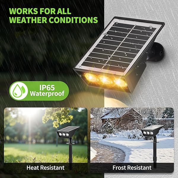 SOLAR SPOT LIGHTS OUTDOOR, RGB SOLAR LANDSCAPE SPOTLIGHTS IP65 WATERPROOF ADJUSTABLE LIGHT HOUSE LIGHTS COLORFUL SPOT LIGHT FOR YARD GARDEN PATHWAY (6)