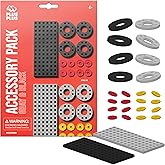 PLUS PLUS Accessory Pack, Gray &amp; Black - 2 Baseplates, 8 Wheels | Car Plane Train Building Pieces, Stem Construction Parts for Kids, Stem Bins for Classroom, Gifts for Boys &amp; Girls