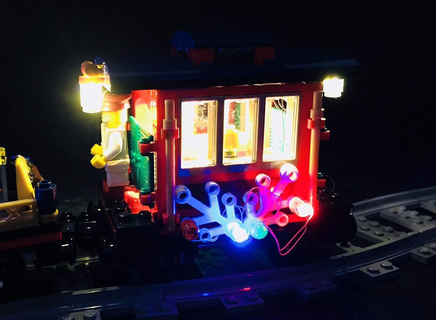 lego holiday train lights