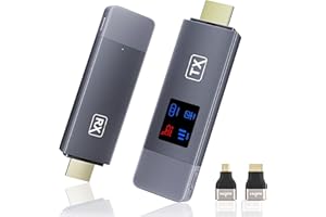 BRAIDOL 2025 Upgraded Wireless HDMI Transmitter and Receiver, 4K Decode 1080P@60Hz Ultra HD Video Output, LED Display, Plug&Play 5G+2.4G for Video and Audio to Monitor from PC/Projector/TV Box