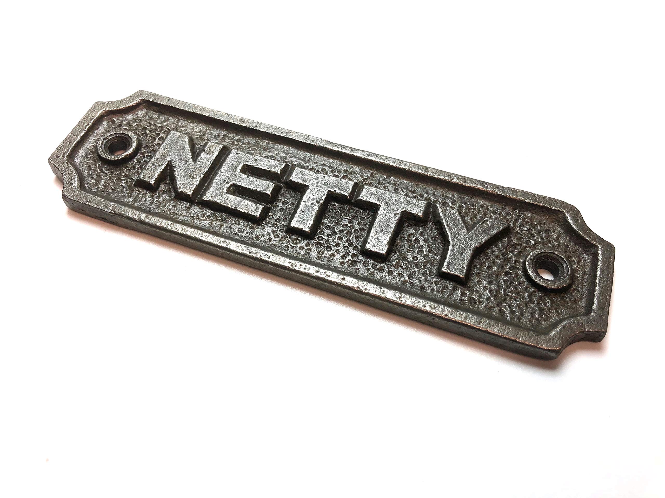Cast Iron NETTY (Toilet) sign 115mm x 33mm