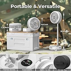 40000mAh Battery Operated Oscillating Table Fan
