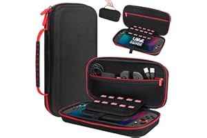 DJ&RPPQ for Nintendo Switch 2 Carry case 2025, Switch 2 Case with 20 Game Cartridges, Protective Hard Shell Portable Case Pouch for 2025 Nintendo Switch 2 Console & Accessories - Black