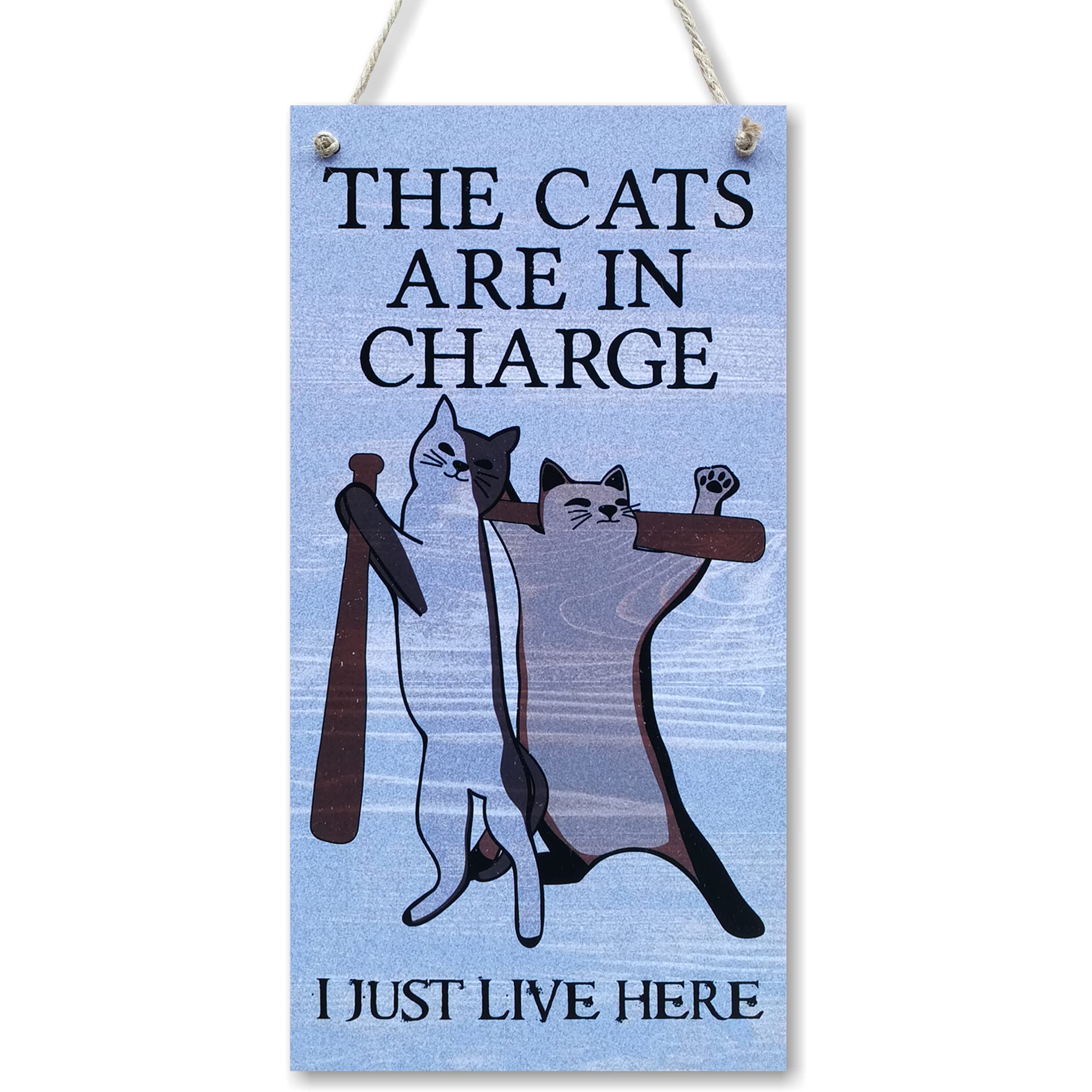 CARISPIBET The cats are in charge | home decorative sign perfect for cat lovers, pet owners, funny décor gift 12" x 6"