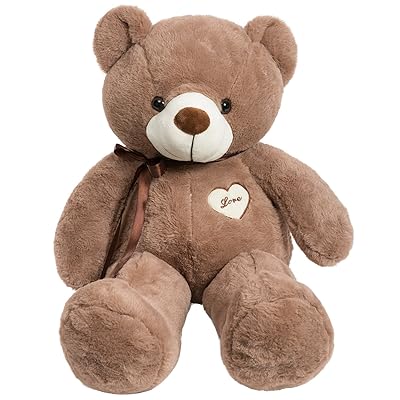 iBonny Teddy Bear Stuffed Animals Super Soft and Sweet Love Plush Bear Toy 32" Chocolate