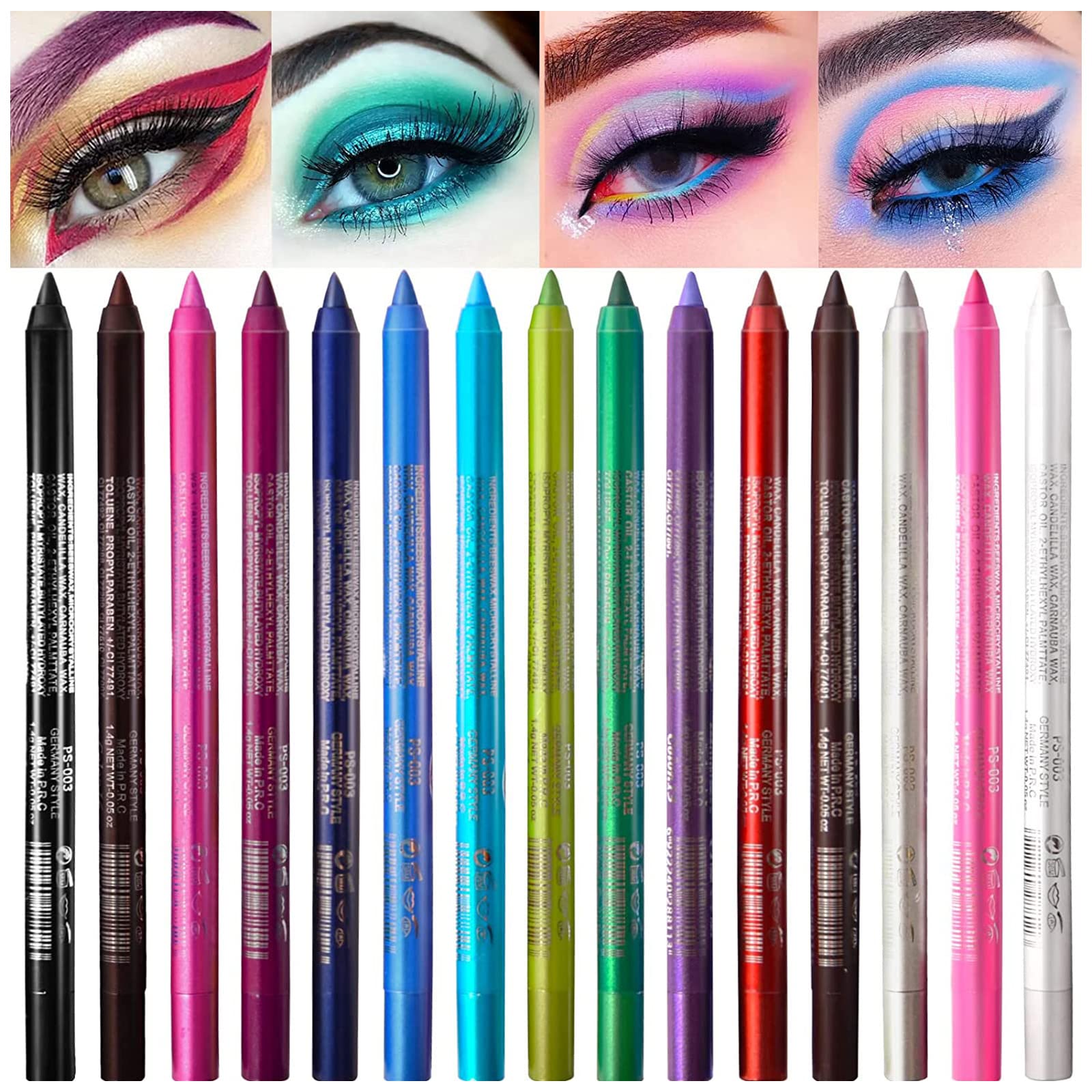 15 Colour Eyeliner Pencil Set Colour Eye Shadows Pen, Eyeliner Pencil Neon Eyeliner Matte Glitter Eyeliner Kit colorful Eyeliner Women Eye Liner Professional Eye Make-up Set…