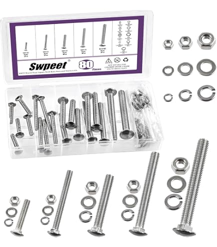 Bulloni A Testa Tonda M8 - 1.25 In Acciaio Inox 304 Con Collo Quadrato, Confezione Originale
