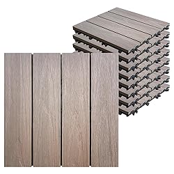 9 PCS WPC Rosewood Decking Tiles
