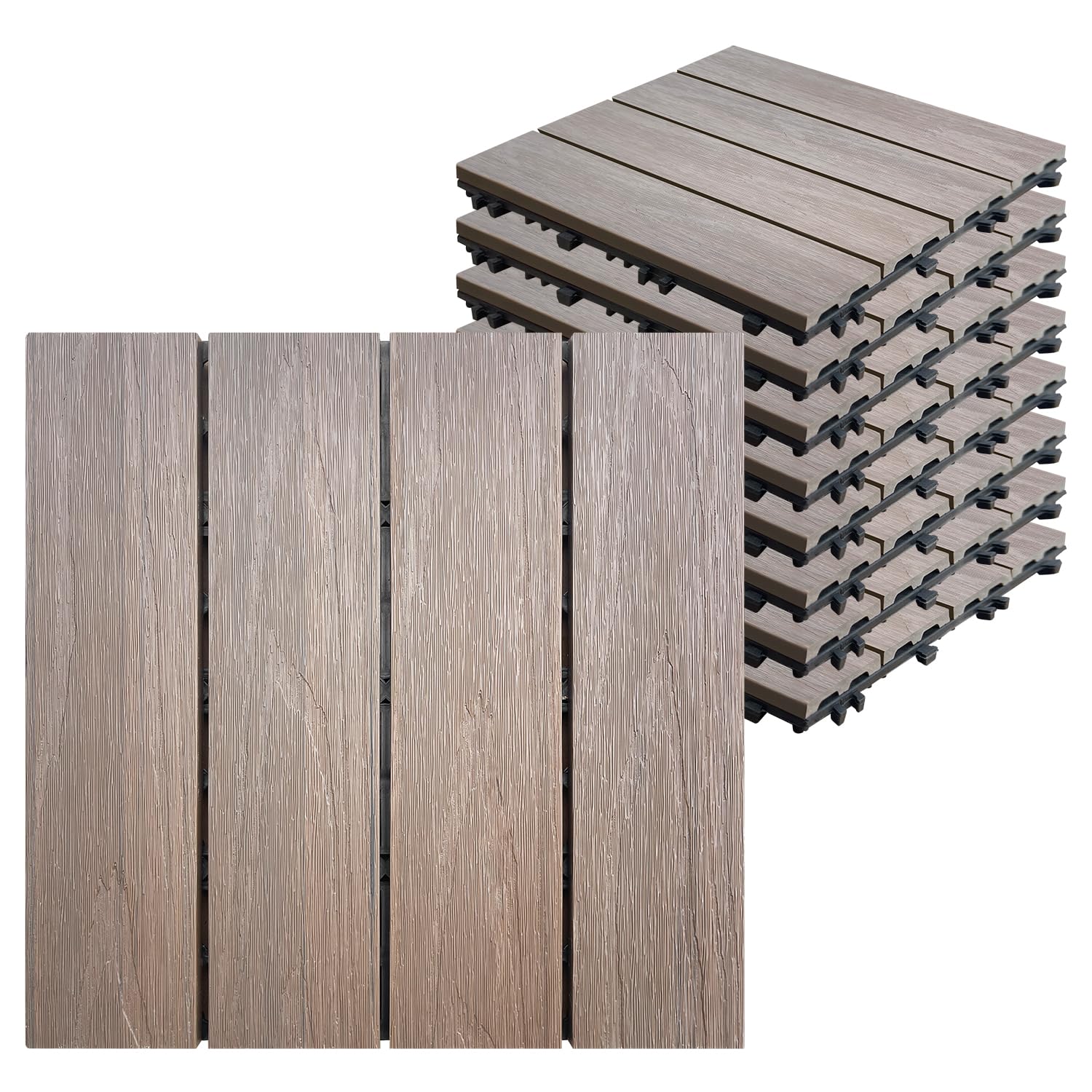 9 PCS WPC Rosewood Decking Tiles