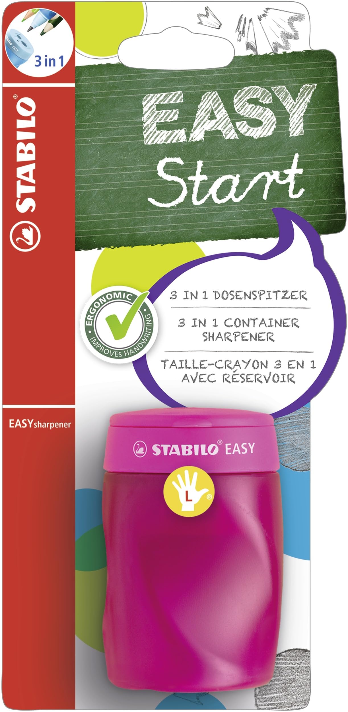 Sharpener - STABILO EASYsharpener - Left Handed - Pink