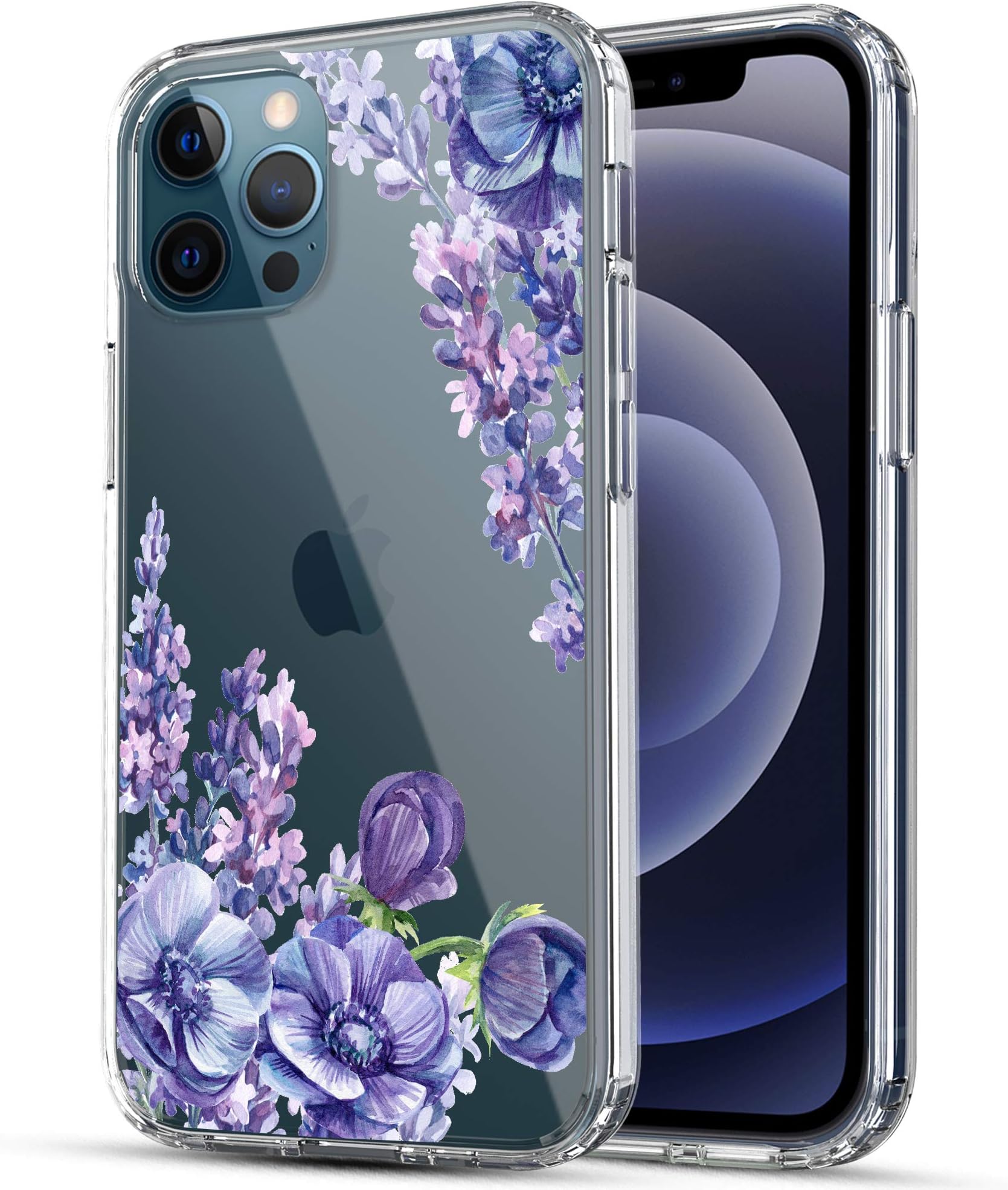 RANZCompatible with iPhone 12 Pro Max 5G Case, Anti-Scratch Shockproof Series Clear Acrylic + TPU Bumper Protective Case for iPhone 12 Pro Max (6.7 inch) - Lavender