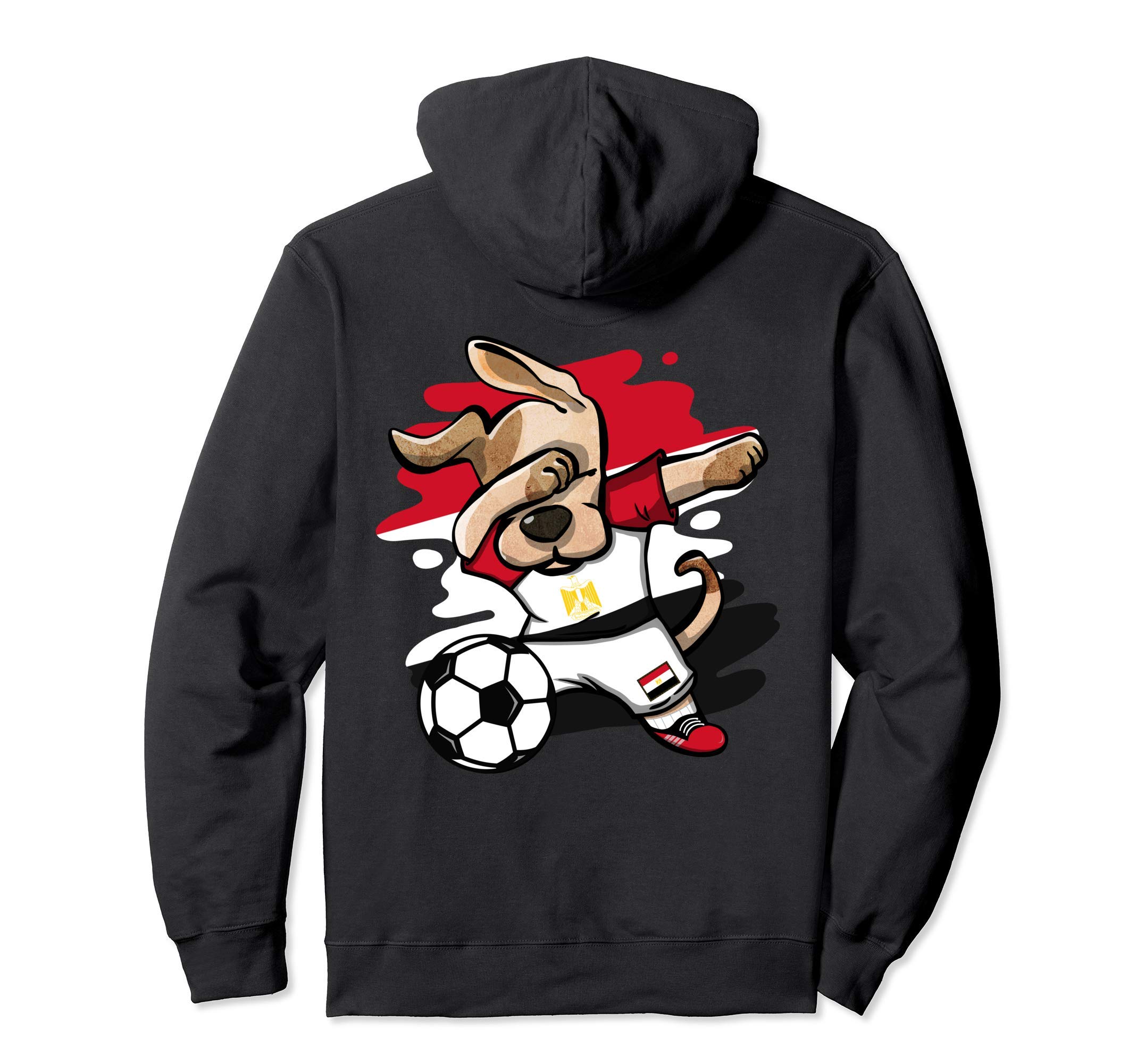 Dabbing Dog Egypt Soccer Fans Jersey Egyptian Flag Football Pullover Hoodie