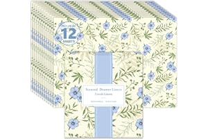 SCENTORINI Drawer Liners for Dresser,12 Sheets Linen Scented Drawer Liners, Drawer Paper Liner 14.3x19.5 Inch, for Fragrant Home Shelf Closet