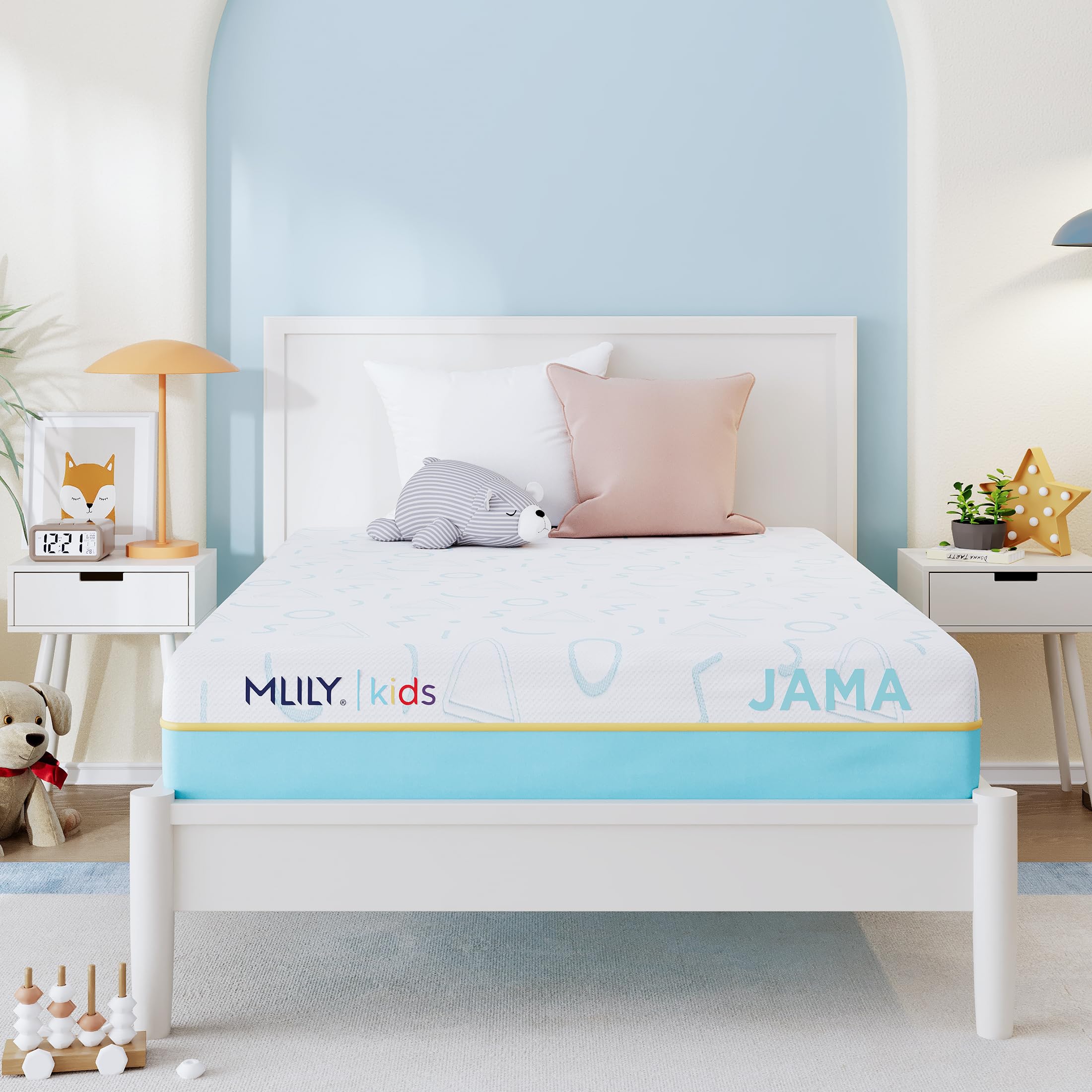 Photo 1 of *FACTORY SEALED* MLILY JAMA 8 Inch Kids Full Size Mattress, Memory Foam Medium Firm, Made in The USA of US Foam and Global Materials,CertiPUR-US Certified, 75x54x6,Blue