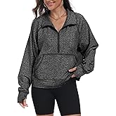Kimmery Womens Half Zip Fleece Sweatshirt for Women Pullover Sweatshirts with Kangaroo Pocket Athletic Daily Outfits