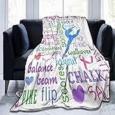 Cvrozpwy Gymnastics Blanket, Gymnast Gifts for Girls Gymnastics Lovers Teens Women Kids Birthday Soft Flannel Fleece Warm Cozy Throw Blanket for Sofa Bed Home Decor 40"X50"