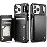 Vinich for iPhone 17 Pro Max Wallet Case with Card Holder, RFID Blocking Credit Slots Kickstand Shockproof Phone Cover Fit for iPhone 17 Pro Max 6.9" Black