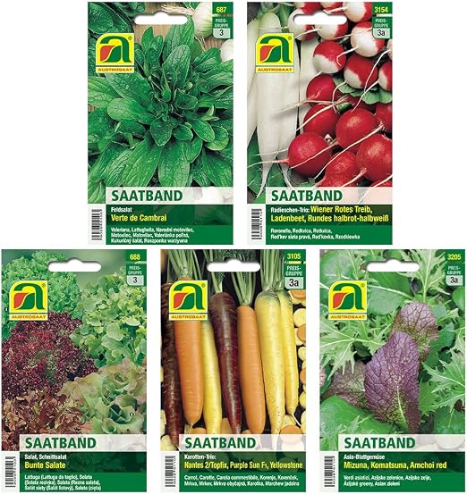 5 variedades | Surtido de Saatband de semillas vegetales: Amazon ...