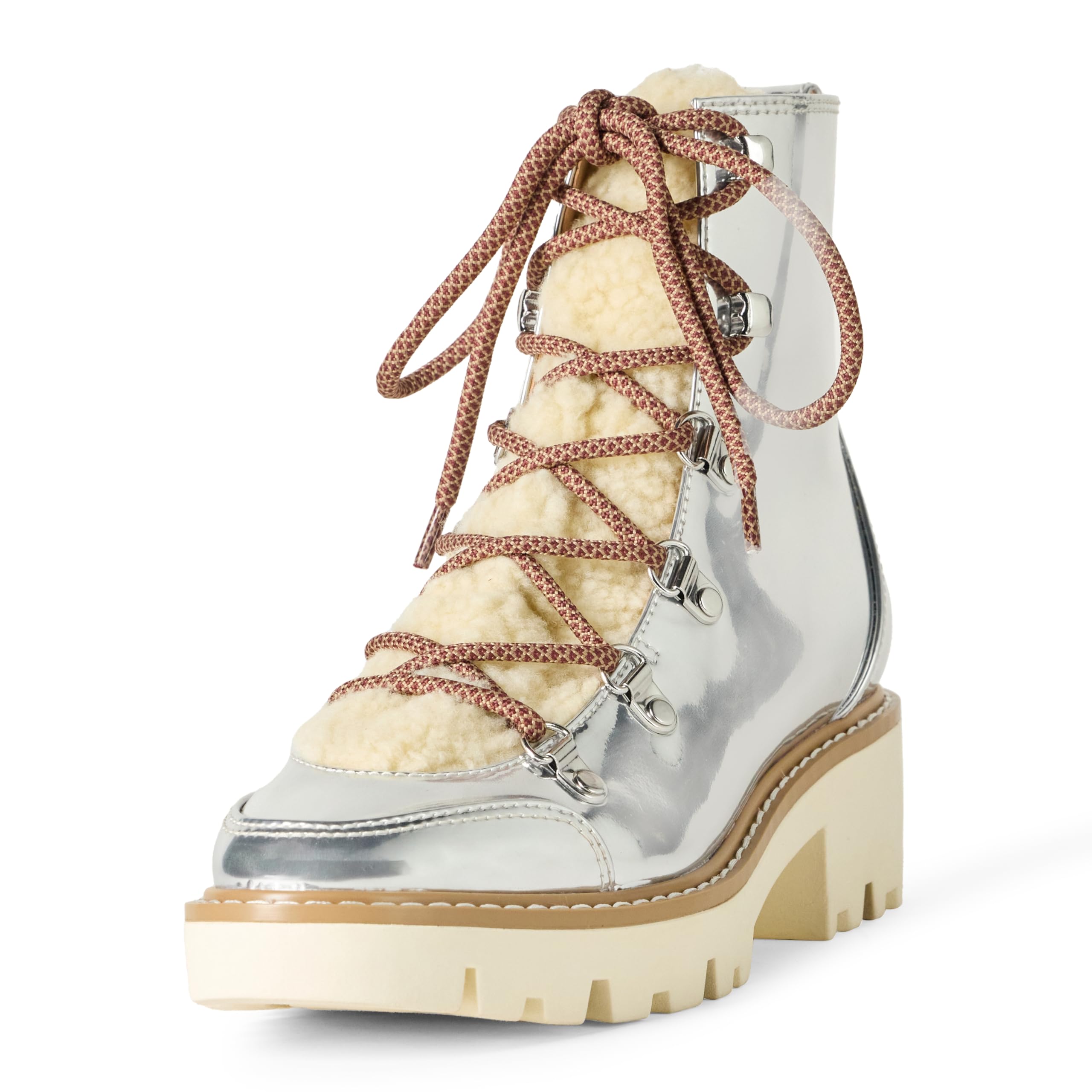 Photo 1 of The Drop Women's Caleb Shearling Hiking Boot, Silver Mirror, 9.5