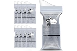 Moodooy Emergency Portable Urine Bag, 8 pcs Travel Urinal Bag, Disposable Urine Bag Used for Emergency Situations for Traffic Jams, Vomiting, Camping. Unisex Urinal Bag
