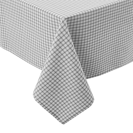 Deconovo Tischdecke Wasserabweisend Tischwäsche Tischtücher 130x220 cm Grau