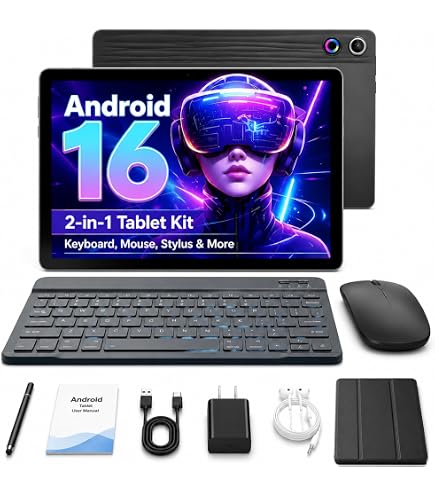 Amazon.com : Android 15 Tablet 10 inch, 2 in 1 Tablet with
