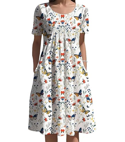 brown tiny yard butterfly midi dress Flying Watercolor Floral Patchwork Boho Floral Midi Dress Side Pockets Beige Small at Amazon Women's Clothing store line silhouette that flatters collection:dresses-shirt-shop Adrianna Papell Women's V-Neck Color:as sample