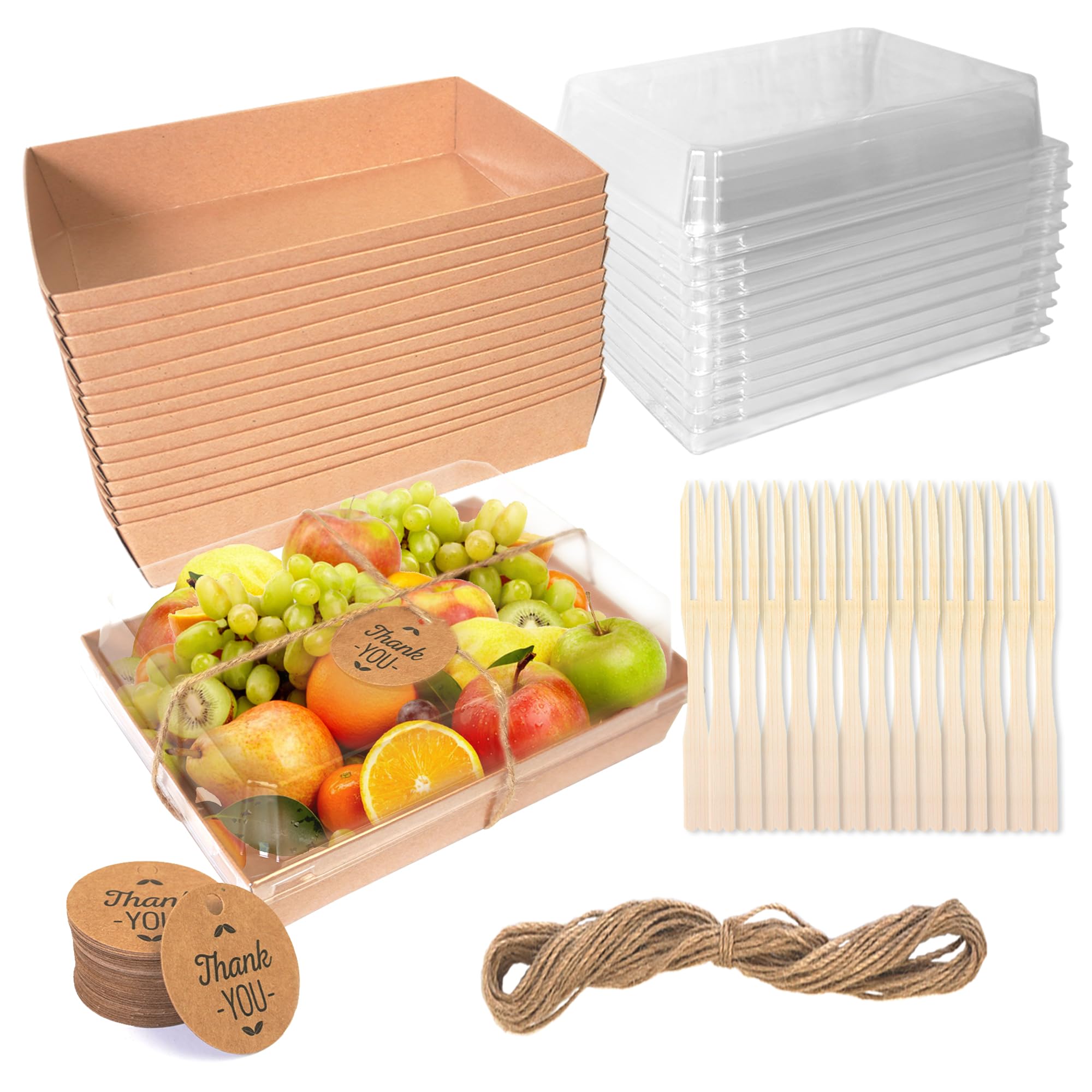 30 Packs Charcuterie Boxes With Clear Lids 5" Mini Dessert