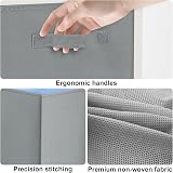 Amazing Tour 4 PCS Cube Storage Boxes 33x38x33 Foldable Fabric Handles Gray view 5
