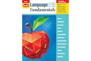 Evan-Moor Language Fundamentals, Grade 2, Homeschool and Classroom Resource Workbook, Reproducible Worksheets, Nouns, Verbs, Adjectives, Pronouns, Capitalization, Punctuation, Spelling, Vocabulary