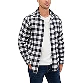 Yukiuiny Men's Long Sleeve Cotton Plaid Shirts Button Down Blouse